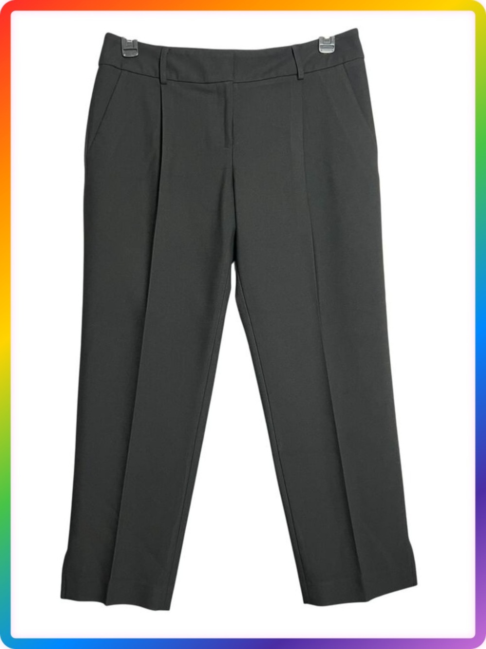 Milly Tailored Ankle Dress Pants Size 12 Black Stretch Office Career Chic USA